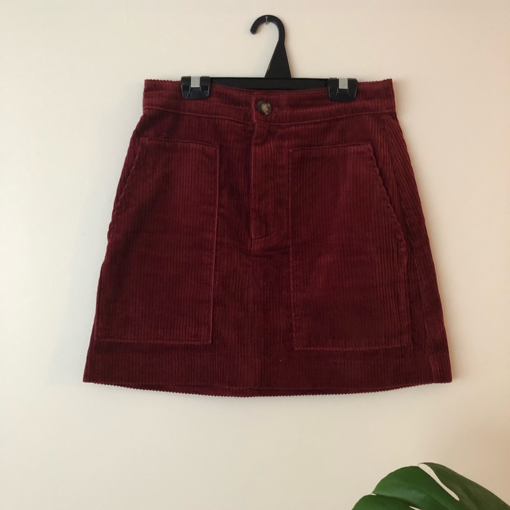 Burgundy Corduroy Skirt